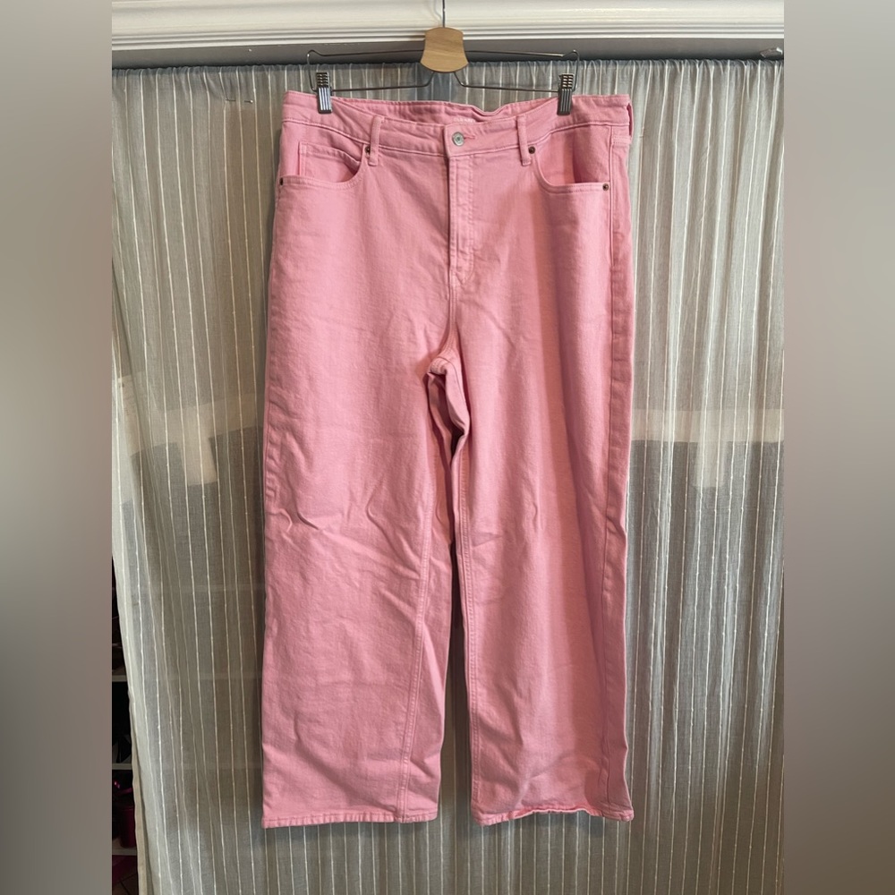 Pink Sky High Wide Leg Jeans